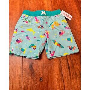cat & jack sea life swim trunks 5t toddler nwt sharks surf fish turtle blue